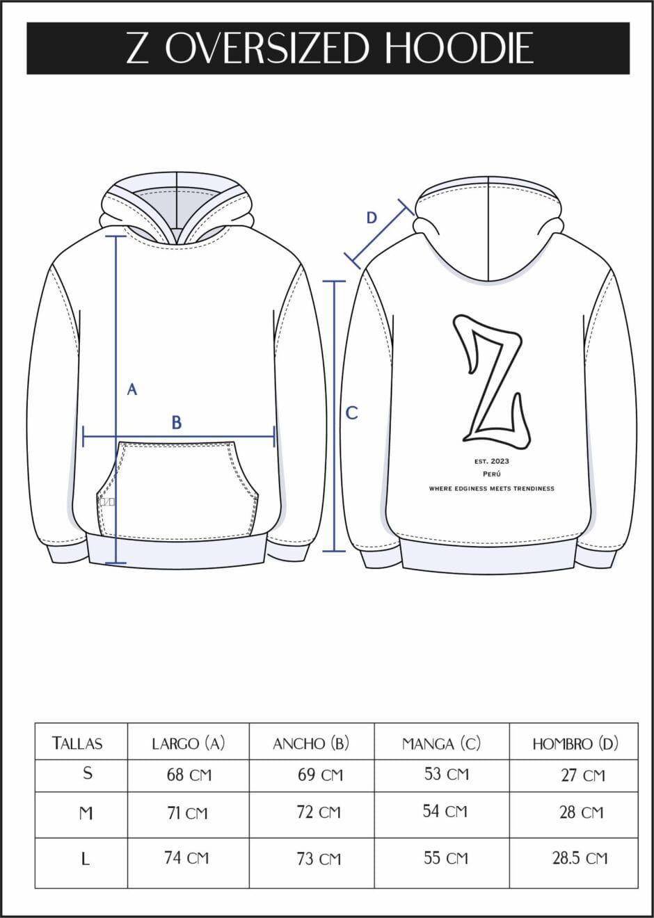 BLUE Z OVERSIZED HOODIE - Imagen 6